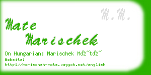 mate marischek business card